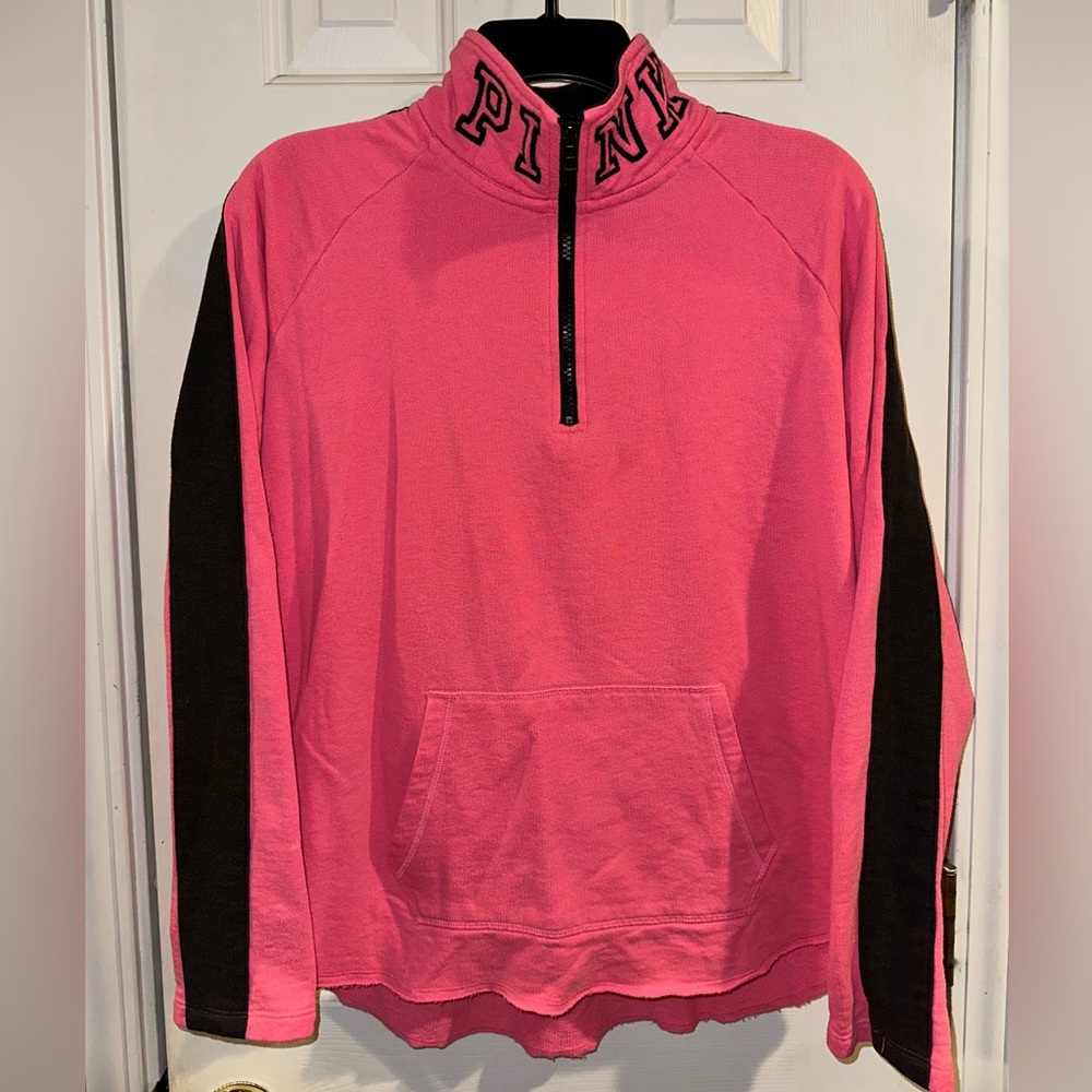 Vintage Victoria's Secret Pink Black Sweatshirt Pullover, Size Large